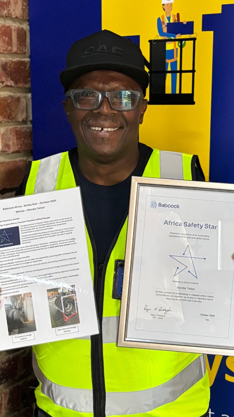 Babcock Africa, Media, Innovative tyre storage wins Africa Safety Star October 2025