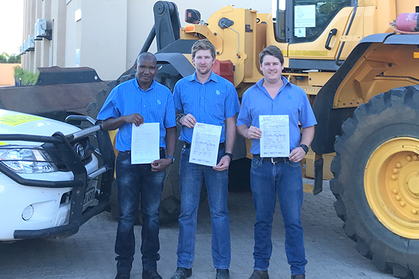 First Botswana apprentices to complete Volvo construction equipment training